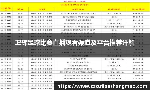 卫辉足球比赛直播观看渠道及平台推荐详解