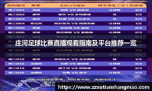 庄河足球比赛直播观看指南及平台推荐一览